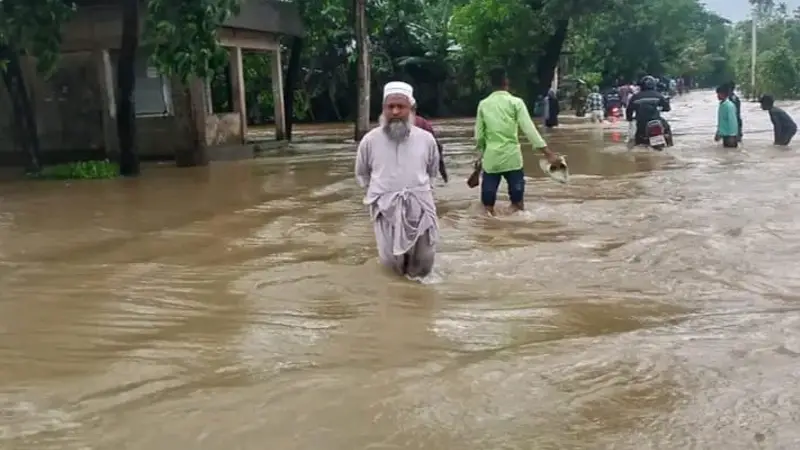 সিলেটে অতিবৃষ্টি ও আকস্মিক বন্যায় বিভিন্ন অঞ্চল প্লাবিত