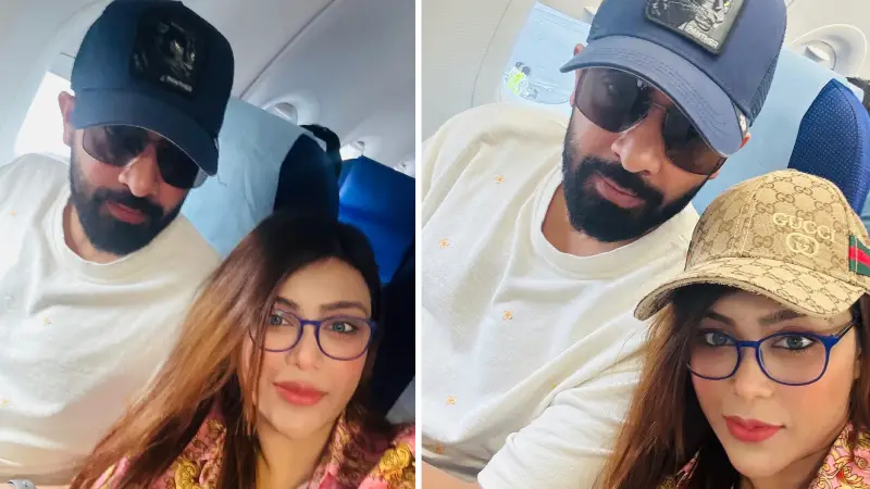 বিমানে মিষ্টি জান্নাতের সাথে কিং খানের সেলফি, মিষ্টি লিখলেন ‘ভালোবাসা’