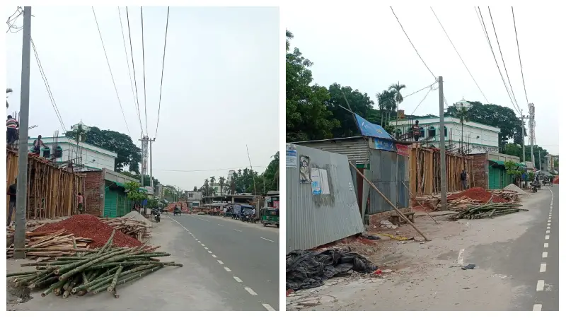 আবাসিক-বাণিজ্যিক কেউই মানছেনা মহা সড়ক আইন আবাসিক-বাণিজ্যিক কেউই মানছেনা মহা সড়ক আইন