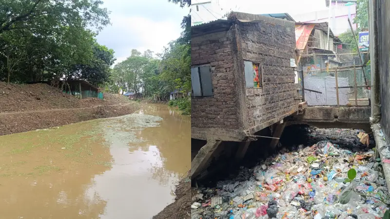 ময়লা-আবর্জনা আর দখলে ভরাট হয়ে গেছে প্রাচীন খাল, খননে অনিয়ম ময়লা-আবর্জনা আর দখলে ভরাট হয়ে গেছে প্রাচীন খাল, খননে অনিয়ম
