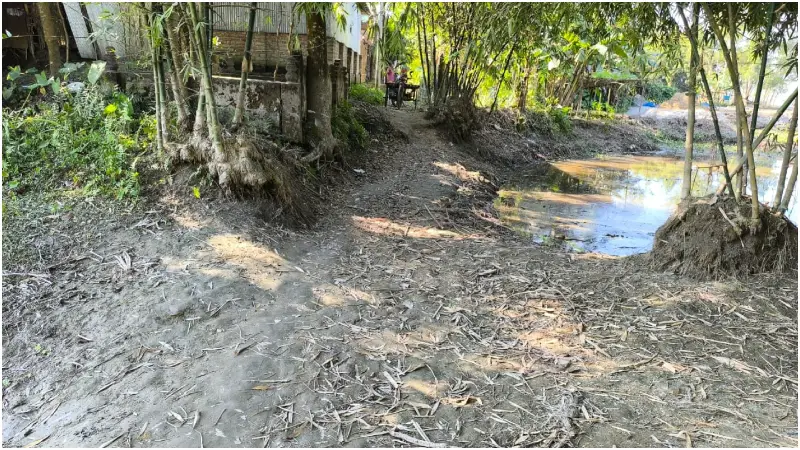 রাস্তার করুণ অবস্থা দেখে বিয়ে দিতে চায় না যে গ্রামের ছেলেমেয়েদের রাস্তার করুণ অবস্থা দেখে বিয়ে দিতে চায় না যে গ্রামের ছেলেমেয়েদের