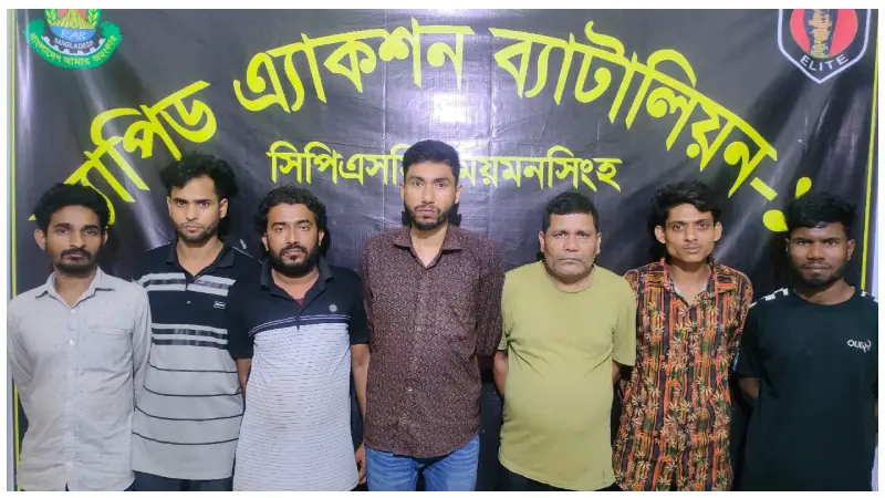 পাওনা টাকার জেরে অপহরণ, র্যাবের অভিযানে গাড়িসহ সাতজন আটক পাওনা টাকার জেরে অপহরণ, র্যাবের অভিযানে গাড়িসহ সাতজন আটক