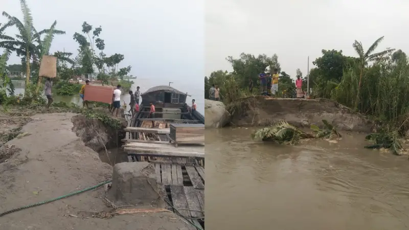 ব্রক্ষপুত্র নদের ভাঙ্গনে হারিয়ে যাচ্ছে কড়াই বরিশাল ও শাখা হাতি গ্রাম ব্রক্ষপুত্র নদের ভাঙ্গনে হারিয়ে যাচ্ছে কড়াই বরিশাল ও শাখা হাতি গ্রাম