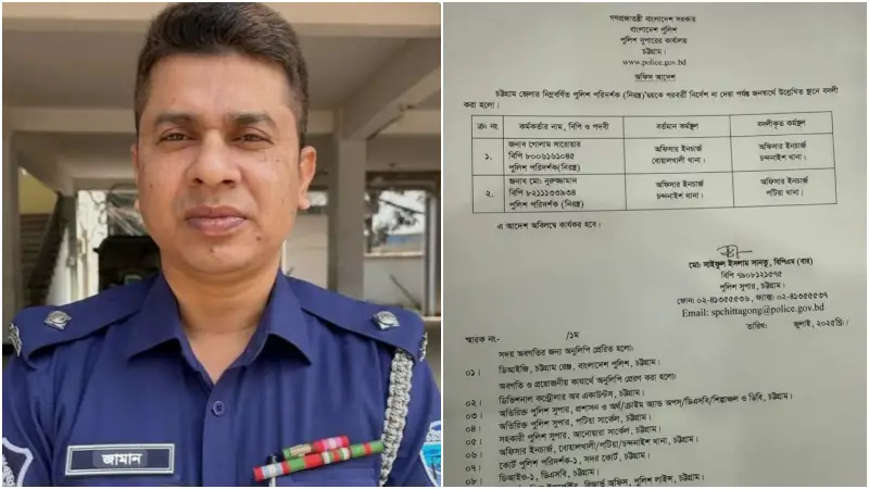 পটিয়া থানার নতুন ওসি নুরুজ্জামান, থানা ছাড়ছেন আরও ১ এসআই পটিয়া থানার নতুন ওসি নুরুজ্জামান, থানা ছাড়ছেন আরও ১ এসআই
