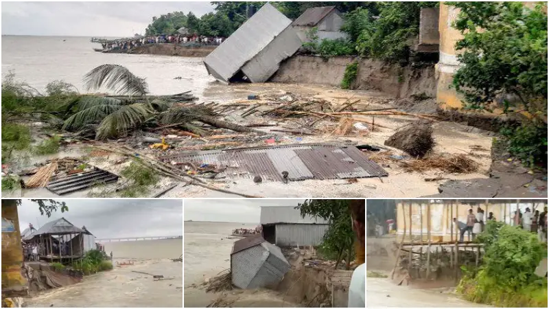 পদ্মা সেতু রক্ষা বাঁধে হঠাৎ ভাঙন, ১৫ দোকানপাট-ঘরবাড়ি নদীতে বিলীন পদ্মা সেতু রক্ষা বাঁধে হঠাৎ ভাঙন, ১৫ দোকানপাট-ঘরবাড়ি নদীতে বিলীন