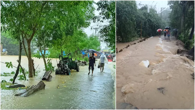 ফেনীতে পাহাড়ি ঢল ও বন্যা: ৩ উপজেলার ৬০ গ্রাম প্লাবিত ফেনীতে পাহাড়ি ঢল ও বন্যা: ৩ উপজেলার ৬০ গ্রাম প্লাবিত