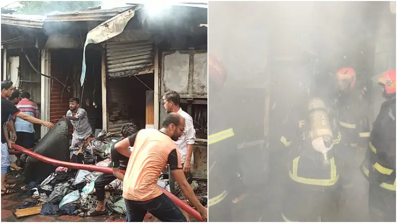 নারায়ণগঞ্জে হকার্স মার্কেটে অগ্নিকাণ্ড, ভস্মীভূত ৩০ দোকান