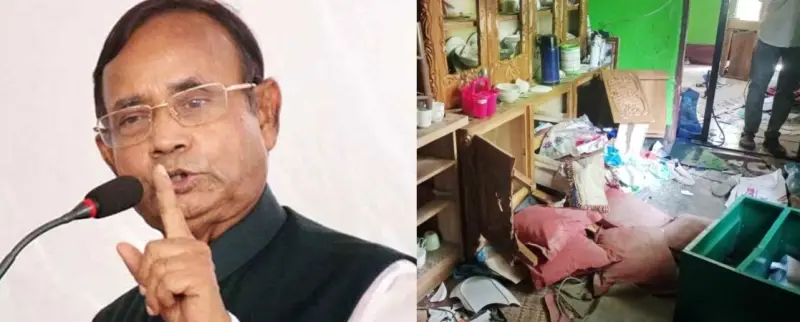 সাবেক রেলমন্ত্রী মুজিবুল হকের শশুর বাড়িতে হামলা, ভাঙচুর ও লুটপাট সাবেক রেলমন্ত্রী মুজিবুল হকের শশুর বাড়িতে হামলা, ভাঙচুর ও লুটপাট