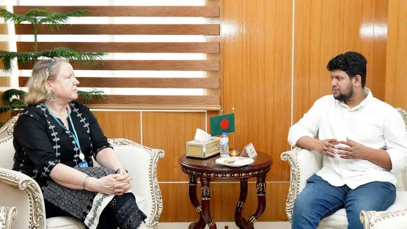 তথ্য উপদেষ্টার সাথে ইউনেস্কোর বাংলাদেশ প্রতিনিধি সুসান ভাইজ-এর সাক্ষাৎ তথ্য উপদেষ্টার সাথে ইউনেস্কোর বাংলাদেশ প্রতিনিধি সুসান ভাইজ-এর সাক্ষাৎ