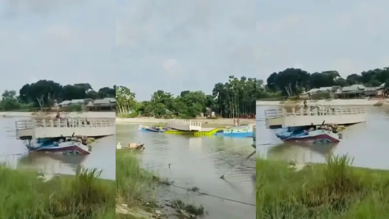 শরীয়তপুরে ব্রিজ নির্মাণে ভোগান্তি: আবার বাল্কহেডের ধাক্কায় ভাঙলো ব্রিজ শরীয়তপুরে ব্রিজ নির্মাণে ভোগান্তি: আবার বাল্কহেডের ধাক্কায় ভাঙলো ব্রিজ