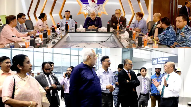 হযরত শাহজালাল আন্তর্জাতিক বিমানবন্দরের তৃতীয় টার্মিনাল পরিদর্শনে বিমান, জ্বালানি ও পররাষ্ট্র উপদেষ্টা হযরত শাহজালাল আন্তর্জাতিক বিমানবন্দরের তৃতীয় টার্মিনাল পরিদর্শনে বিমান, জ্বালানি ও পররাষ্ট্র উপদেষ্টা