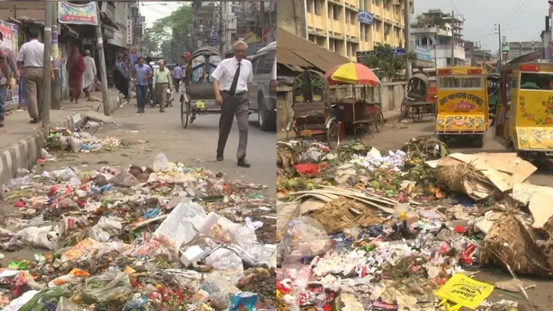 বেতন নিয়ে গোলযোগ:দুর্গন্ধময় হয়ে উঠেছে বরিশাল নগরী বেতন নিয়ে গোলযোগ:দুর্গন্ধময় হয়ে উঠেছে বরিশাল নগরী