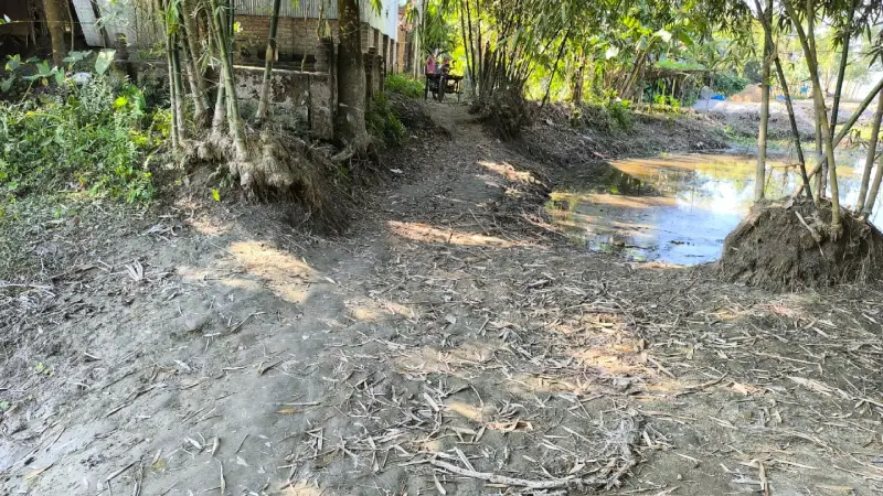রাস্তার করুণ অবস্থার কারণে ছেলেমেয়েদের বিয়ে দিতে পারছে না যে গ্রামের বাসিন্দারা রাস্তার করুণ অবস্থার কারণে ছেলেমেয়েদের বিয়ে দিতে পারছে না যে গ্রামের বাসিন্দারা