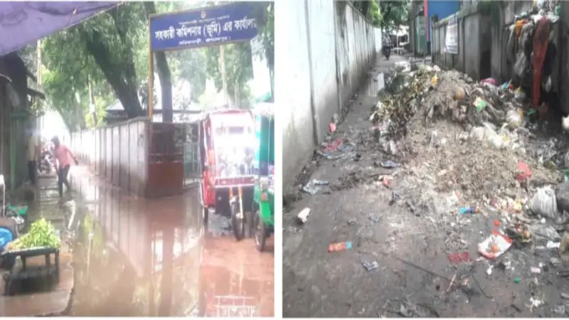 রাস্তা নয় যেন আবর্জনার খাল, সরিষাবাড়ীতে জনভোগান্তির চরমে রাস্তা নয় যেন আবর্জনার খাল, সরিষাবাড়ীতে জনভোগান্তির চরমে