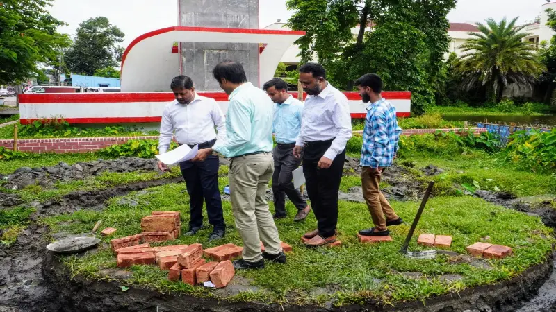 শেরপুরে জুলাই শহিদ স্মৃতিস্তম্ভ নির্মাণ কাজের উদ্বোধন শেরপুরে জুলাই শহিদ স্মৃতিস্তম্ভ নির্মাণ কাজের উদ্বোধন