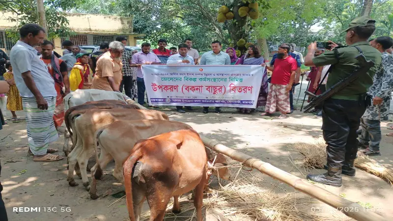 কর্মচঞ্চল জীবন গড়তে মৎস্য অফিসের বকনা গরু বিতরণ কর্মচঞ্চল জীবন গড়তে মৎস্য অফিসের বকনা গরু বিতরণ