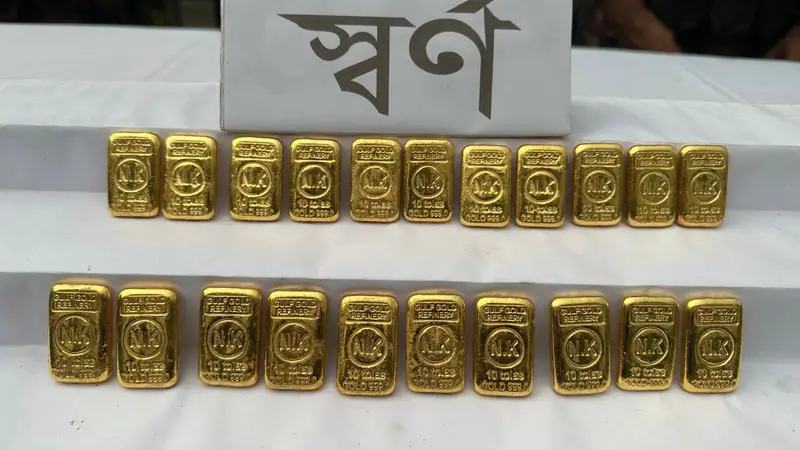 চুয়াডাঙ্গায় ২১টি স্বর্ণের বারসহ পাচারকারী আটক 