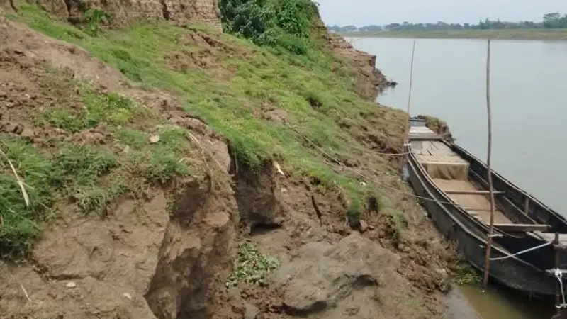 সুরমা নদী গিলে খাচ্ছে আস্ত গ্রাম সুরমা নদী গিলে খাচ্ছে আস্ত গ্রাম