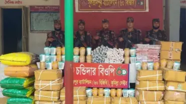 কসবা-আখাউড়া সীমান্তে পাঁচ কোটি টাকার চোরাই পণ্য জব্দ 