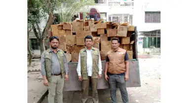 সোনারগাঁয়ে ৫ লাখ টাকা মূল্যের আকাশমনি রদ্দা কাঠসহ ট্রাক আটক