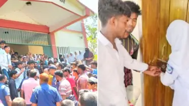 নীলফামারীতে শিক্ষা প্রতিষ্ঠানের প্রধানকে অপসারণের দাবিতে রুমে তালা দিয়েছে শিক্ষার্থীরা