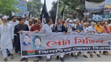 জুলাই শহিদদের স্মরণে ঝিনাইদহে বিএনপির মৌন মিছিল