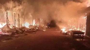 বাঘাইছড়িতে ভয়াবহ আগুনে পুড়ে গেছে ৩০টি দোকান