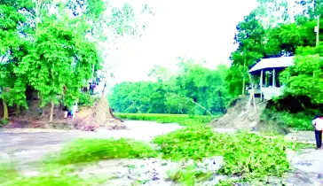 পানির চাপে ভেঙে গেল কাটাখালী বাঁধ