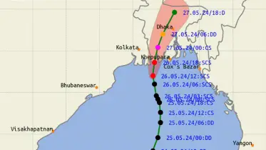 সন্ধ্যায় উপকূল অতিক্রম করবে ঘূর্ণিঝড় ’রেমাল’