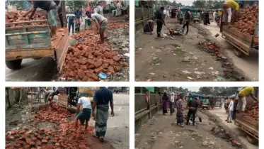 বাকেরগঞ্জে পৌর কর্তৃপক্ষের উদ্যোগে ফুটপাত থেকে অবৈধ স্থাপনা উচ্ছেদ ও সংস্কার