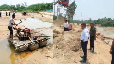 ঝিনাইগাতীর বিলুপ্ত তাওয়াকোচা বালুমহালে অভিযান ভাঙা হলো ৬০টি মাচা ও ৫টি ড্রেজার