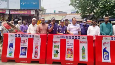 সৈয়দপুরে যানজট লাঘবে ভ্রাম্যমান ডিভাইডার স্থাপন