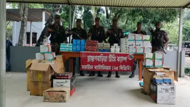 ব্রাহ্মণবাড়িয়ায় ৬৪লাখ টাকার মাদকদ্রব্যসহ বিভিন্ন প্রকার চোরাচালানী মালামাল আটক