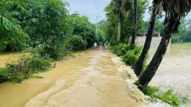 ফেনীতে ভারী বৃষ্টিপাতে নদীর বেড়িবাঁধ ভেঙ্গে লোকালয় প্লাবিত, মুহুরী নদী বিপৎসীমা ছুঁই ছুঁই