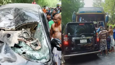 মাদারীপুরে বাস-মাইক্রোবাস মুখোমুখি সংঘর্ষে আহত ১০
