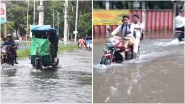 অবিরাম বৃষ্টিতে কুড়িগ্রামে জলাবদ্ধতা, বিপর্যস্ত জনজীবন