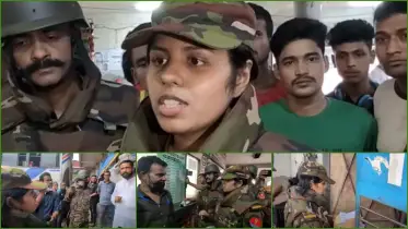 ‘আপনি এখান থেকে নড়বেন না’—যাত্রী দুর্ভোগ কমাতে কঠোর অবস্থানে সেনাবাহিনীর নারী কর্মকর্তা