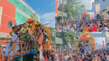 রথ টানার টানে বালিগাঁওয়ে জনস্রোত