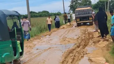 গাছবাড়ী-হরিপুরের জলে ডোবা রাস্তায় জনদুর্ভোগ চরমে, জরুরি মেরামতের দাবি