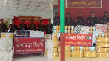 সীমান্তে বিজিবির অভিযানে প্রায় ৫ কোটি টাকার ভারতীয় পণ্য জব্দ