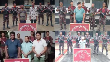 মহেশপুর সীমান্ত দিয়ে অবৈধভাবে পারাপারের সময় ১৫ জনকে আটক ও পতাকা বৈঠকে এক শিশুকে গ্রহণ