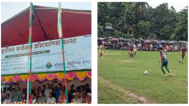 পাবনার ফরিদপুরে ফুটবল টুর্নামেন্টের বৃষ্টিস্নাত ফাইনাল দেখলেন হাজারো দর্শক