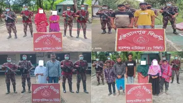 ঝিনাইদহের মহেশপুর সীমান্ত দিয়ে অবৈধভাবে পারাপারের সময় ১৩ জনকে আটক