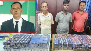 বোরহানউদ্দিন উপজেলা বিএনপি নেতা আজম কাজীর অফিস থেকে অবৈধ সিগারেট উদ্ধার,আটক-৩