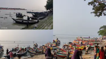 ঈদের ছুটিতে দর্শনার্থীর ভিড় তিন নদীর মোহনায়