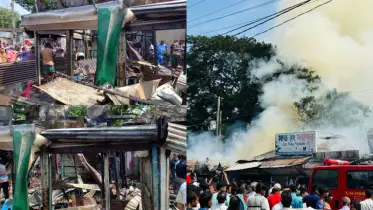 হরিরামপুরের ঝিটকা বাজারে ভয়াবহ অগ্নিকান্ডে দোকান পুড়ে ছাই, ক্ষয়ক্ষতি কোটি টাকা