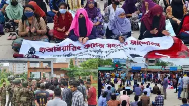 ময়মনসিংহে ইঞ্জিনিয়ারিং কলেজের শিক্ষার্থীদের সড়কে ব্লকেড কর্মসূচি, ৩ সড়ক অবরোধে তীব্র যানজট