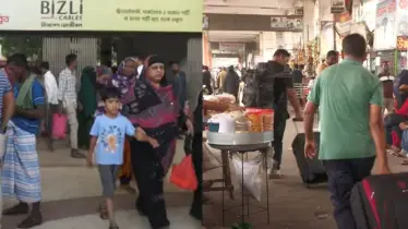 ঈদের পরও রাজধানী ছাড়ছে মানুষ,করোনা ঝুঁকিতেও মানুষের ভিড় নেই তেমন সচেতনতা
