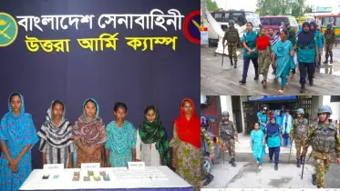 বিমানবন্দর আশকোনায় সেনাবাহিনীর অভিযান:৬ নারী মাদক কারবারি গ্রেফতার