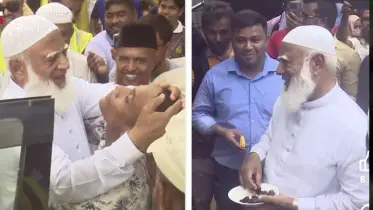সেলফি না তুলে শিশুকে বুকে জড়িয়ে নিলেন জামায়াত আমির